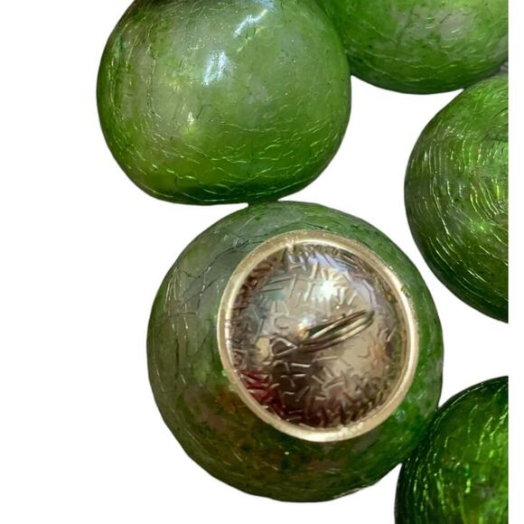 Green Mini‎ Kugel Glass Christmas Ornament 9 lot 1.25-2" - Picture 3 of 10